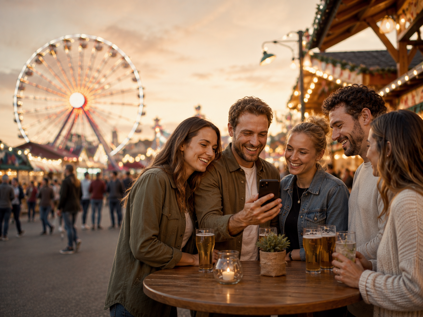 Kirmes mit Bierzelten, Getränken und gemeinsamer Bestellliste in der App